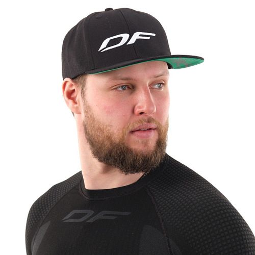 Бейсболка Modern Classic DF Black-Green-White (прямой козырёк) 