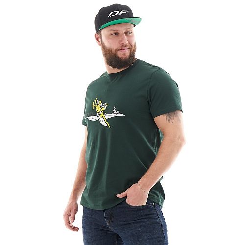 Футболка с принтом Snow Extreme Sled. Darkgreen. M                    