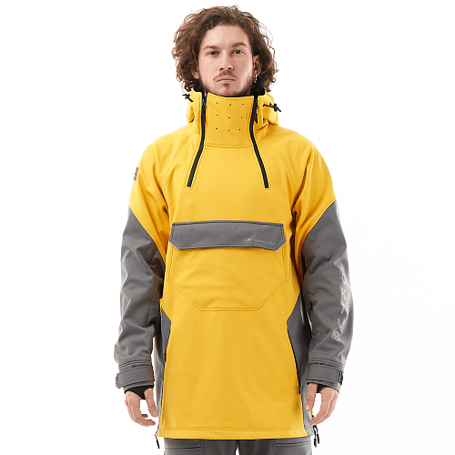 Куртка-анорак сноубордическая DF UKTUS Man Yellow - Grey 