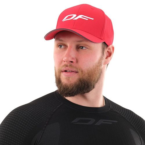 Бейсболка Classic DF Red-Grey (Изогнутый козырек) 