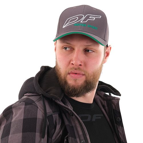 Бейсболка Classic DF Grey-Green Motor Sport (Изогнутый козырек) 